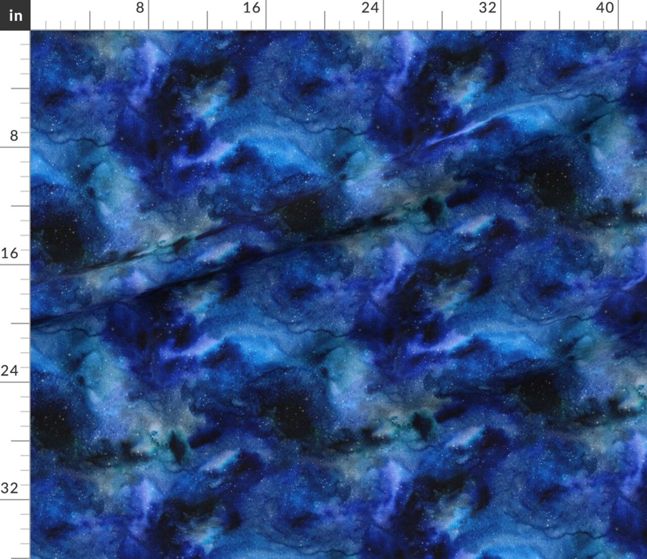 Various Fabrics by the Yard or Fat Quarter Space, Galaxy, Blue, Black, Watercolor, Night, Abstract, Painting Custom Printed Fabric by Spoonflower